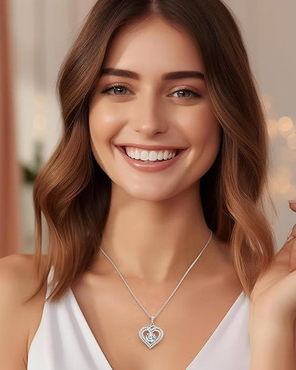 OOBEE Moissanite Heart Necklaces for Women, 1- 4 Carat Moissanite 925 Sterling Silver Gold Plating Fine Women Necklace，Ideal Anniversary Birthday Christmas Valentine Mothers Day Jewelry Gifts for Mom Wife Her Girlfriend