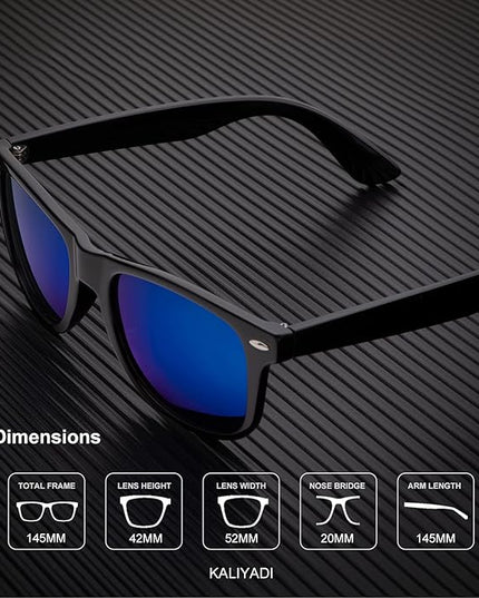 KALIYADI Sunglasses Men Polarized Sunglasses for Men Women Unisex Semi-Rimless Frame Retro Driving Sun Glasses UV Blocking