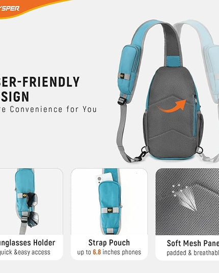 SKYSPER Sling Bag RFID Cross Body Bag Recycled Crossbody Backpack Travel Daypack