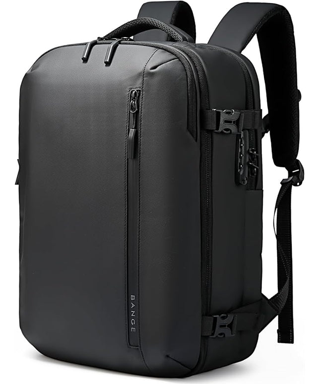 BANGE Travel Backpack with 15.6 Inch Laptop Compartment & TSA Lock for Men and Women, Water-Resistant Large Carry-On, Flight Approved,Black