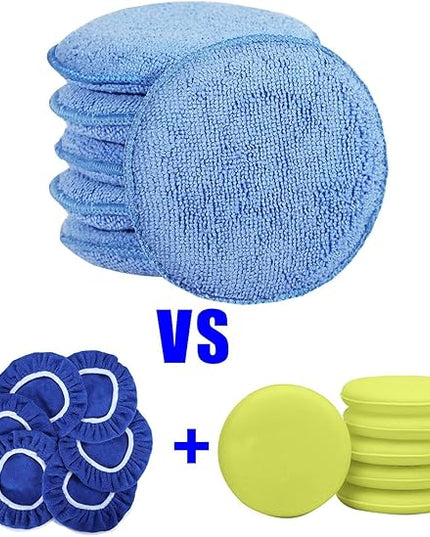 Microfiber Wax Applicator Pads, Car Wax Applicator, Buffing & Detail Polishing Foam Pads for Car Cleaning and Fine Polishing (5" Diameter, 6 Pack)…