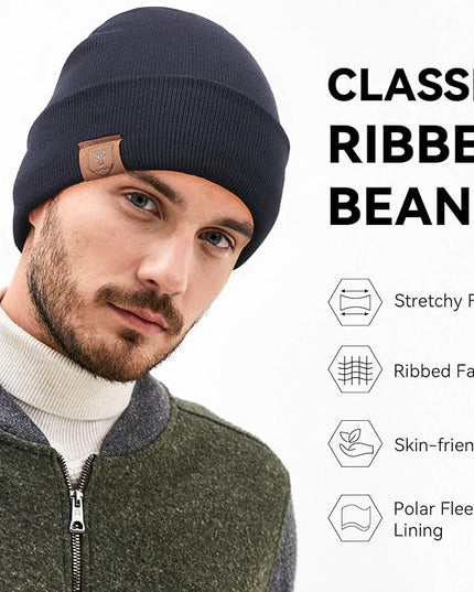 OZERO Winter Beanie Daily Hat - Thermal Polar Fleece Ski Stocking Skull Cap for Men and Women