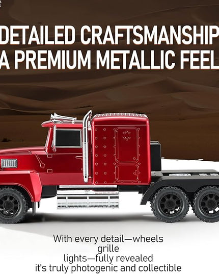 American Truck Bluetooth Speaker with HD Sound, TWS Pairing, LED Party Light, Operation Panel, Built-in Mic, Portable Car Model Speaker for Parties, Beach, Outdoor Activities (RED)