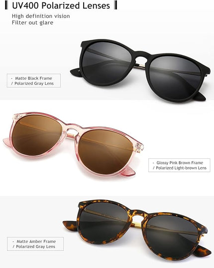 SUNGAIT Premium Vintage Round Sunglasses for Women Men Classic Retro Trendy Style