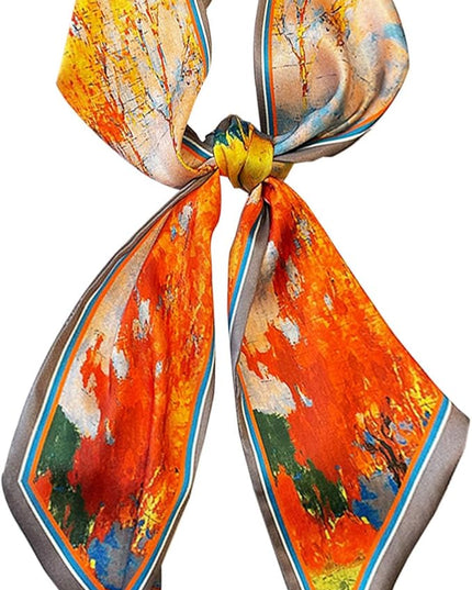 Head Scarf Purse Handle Neck Satin Hair Scarfs For Bag Lightweight Silky Long Thin Women's Fashion Scarves 59 * 5.9”