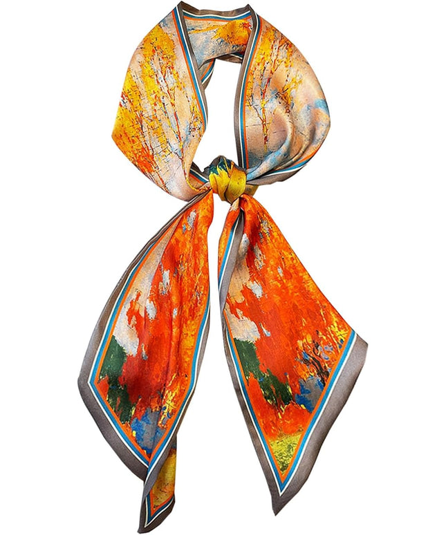 Head Scarf Purse Handle Neck Satin Hair Scarfs For Bag Lightweight Silky Long Thin Women's Fashion Scarves 59 * 5.9”