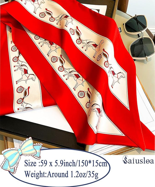 Purse Scarf For Handbags Head Scarves For Women's Hair Bags Scarfs Long Skinny Scarves Fashion Silky