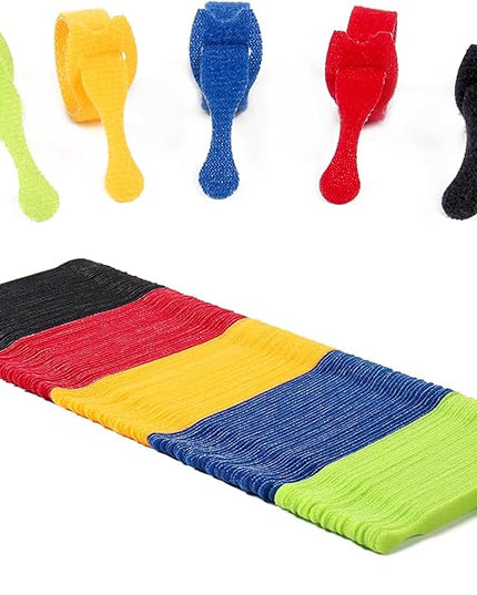 OneLeaf 180PCS Valuable Wire Organizer 4Inch Reusable Cable Ties with Hook and Loop, Colorful Fastening Cord Ties Wire Management for Home, Office, Data Centers, and Electronics, 5 colors