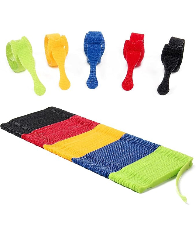 OneLeaf 180PCS Valuable Wire Organizer 4Inch Reusable Cable Ties with Hook and Loop, Colorful Fastening Cord Ties Wire Management for Home, Office, Data Centers, and Electronics, 5 colors