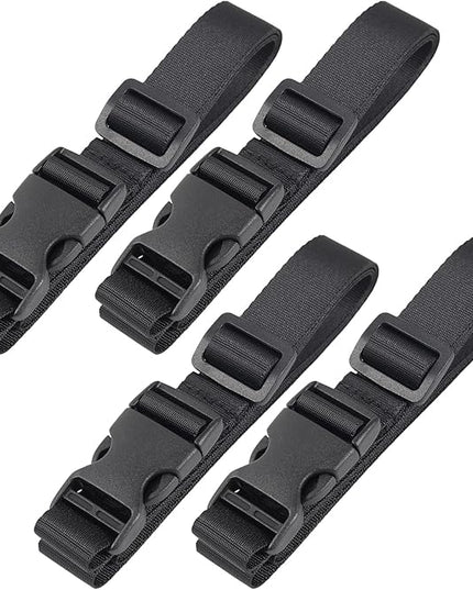 Vigorport Utility Straps Quick Release Nylon Backpack Accessory Bag Strap,Adjustable for Hiking,Travel,Outdoor Sports-4 Pack (Black, 1" W-48 L)