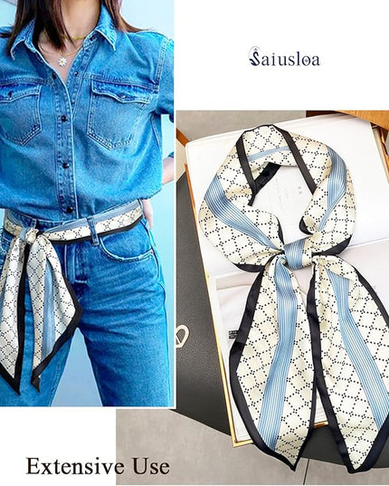 Purse Scarf For Handbags Head Scarves For Women's Hair Bags Scarfs Long Skinny Scarves Fashion Silky