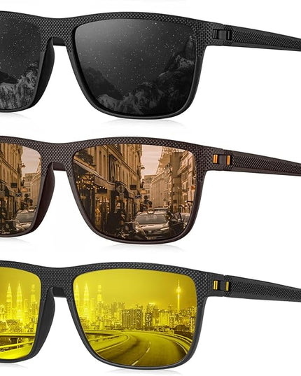 KALIYADI Polarized Sunglasses for Men, Lightweight Sun Glasses with UV Protection for Driving Fishing Golf