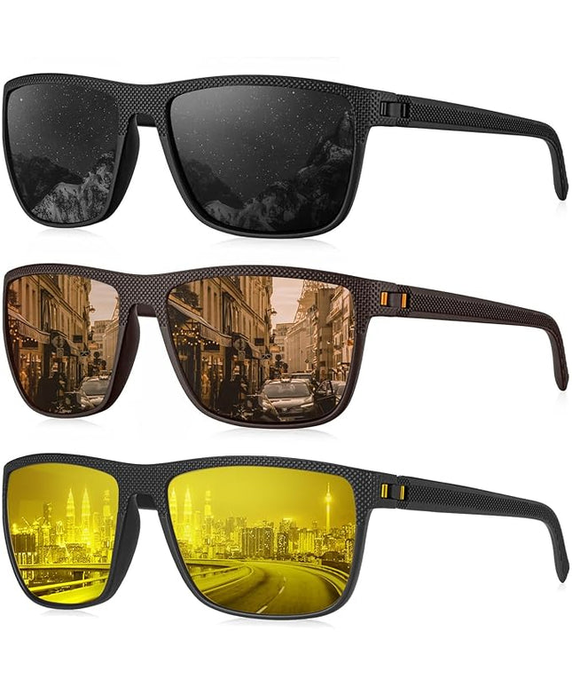 KALIYADI Polarized Sunglasses for Men, Lightweight Sun Glasses with UV Protection for Driving Fishing Golf