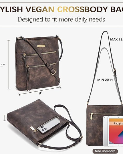 BOSTANTEN Crossbody Purses for Women Medium Shoulder Bag Quilted Handbags with Zipper Pocket