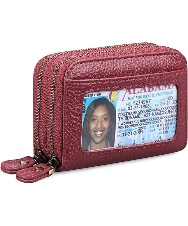 GOIACII Small Genuine Leather Wallet for Women, RFID Blocking Credit Card Holder Wallet
