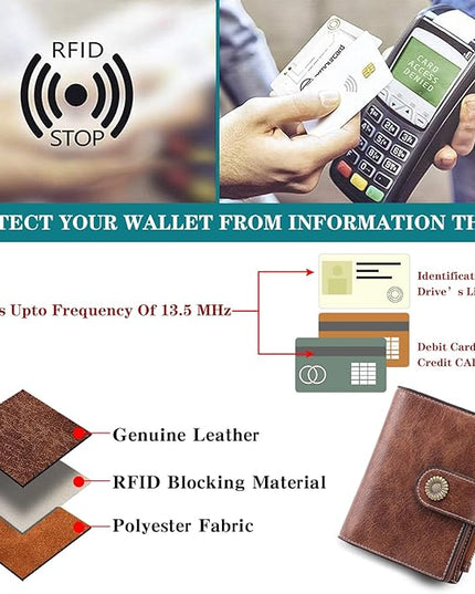 FALAN MULE Small Wallet for Women Leather Bifold Compact Small Womens Wallet with RFID Blocking