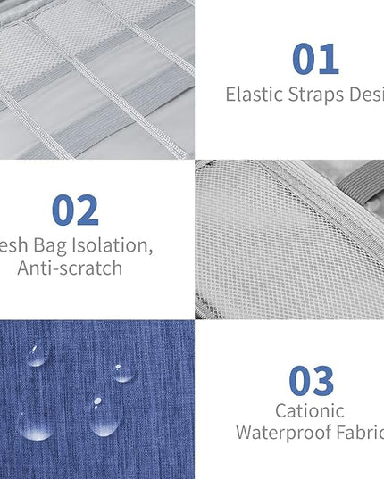 Electronics Travel Organizer,Portable Waterproof Electronic Travel Storage Bag for Small Charging Cord Storage,Charger,Small Electronics,SD Card etc,for Travel,Business -Navy Blue