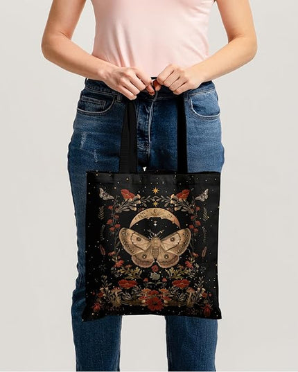 Horaldaily Canvas Tote Bag,Reusable Shoulder Tote Bag for Women Lady Casual Vacation, Shopping, Work, Gym