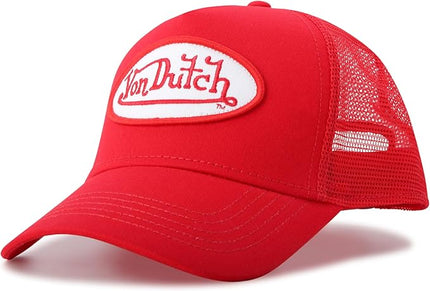Von Dutch Unisex Trucker Hat - Curved Bill Mesh Back Retro Classic Adjustable Snapback Baseball Cap for Men and Women