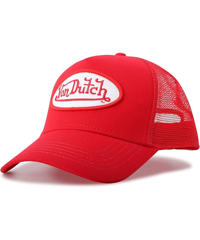 Von Dutch Unisex Trucker Hat - Curved Bill Mesh Back Retro Classic Adjustable Snapback Baseball Cap for Men and Women