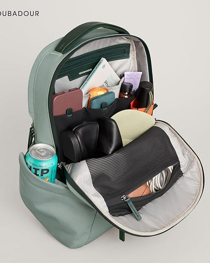 Troubadour Apex 4.0-22L Premium Laptop Backpack - Ergonomic & Water Resistant - Designed for Work and Travel - Green Smoke