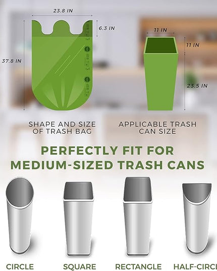 ANECO Compostable Food Waste Bags 13 Gallon, 50 Count, Extra Thick Kitchen Compost Bags With Handles, Large Compostable Bags for Tall Kitchen Bin