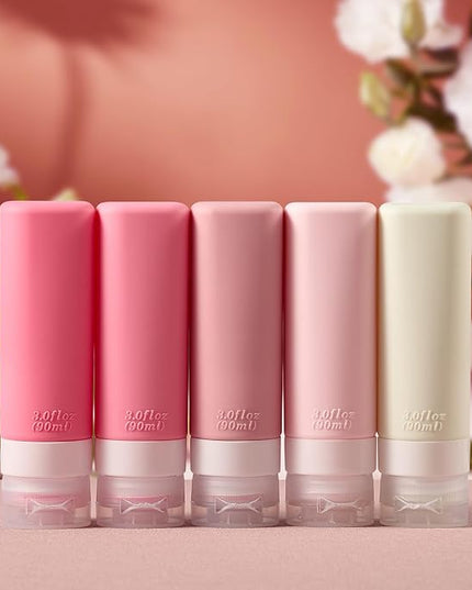 INSFIT Travel Bottles for Toiletries, TSA Approved 3oz Travel Size Toiletries, BPA Free Leak Proof Squeezable Silicone Tubes Travel Essentials for Shampoo Conditioner Lotion Soap