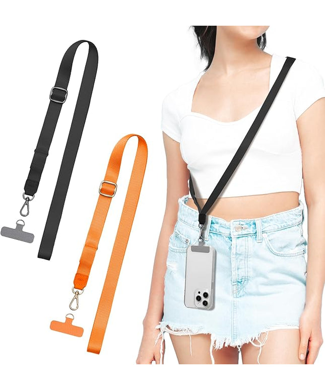 EKAX-Adjustable Anti-Theft Phone Lanyard Crossbody and Neck Strap with 2 Tether Tabs, Hands-Free Strap for Wallet, Keys,