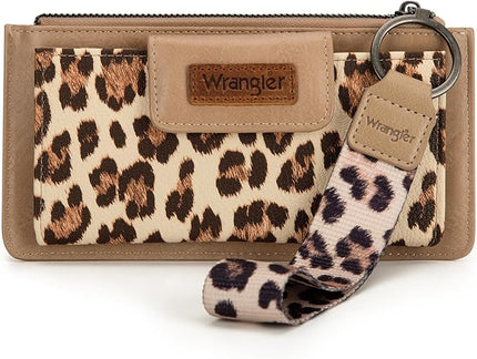 Montana West X Wrangler Wallet for Women Ladies Female Card Cases & Money Organizers Wristlet with Wallet Large Clutch with Coin Purse Smooth Zipper and Rfid Lining