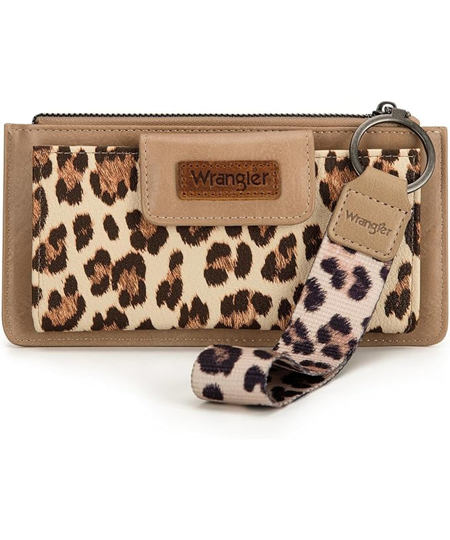Montana West X Wrangler Wallet for Women Ladies Female Card Cases & Money Organizers Wristlet with Wallet Large Clutch with Coin Purse Smooth Zipper and Rfid Lining