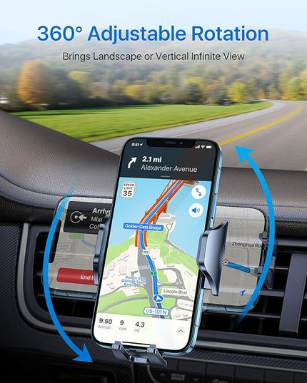 andobil 2026 Upgraded Car Phone Holder Mount for Vent, Military Sturdy Metal Clip Air Vent Phone Holder for Your Car Easy Used Cell Phone Car Mount for iPhone 17 Pro Max 15 14 13 Samsung S25 S24