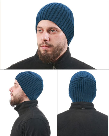 choshion Wool Knit Fisherman Beanie Hat for Men Women,Cuffless Warm Short Cuff Beanies Toboggan Ski Hats Winter Skull Cap