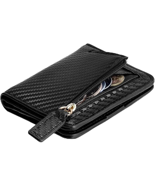 Toughergun Women’s Small Slim Leather Wallet with RFID Protection, Compact Bifold Mini Purse with Clear ID Window