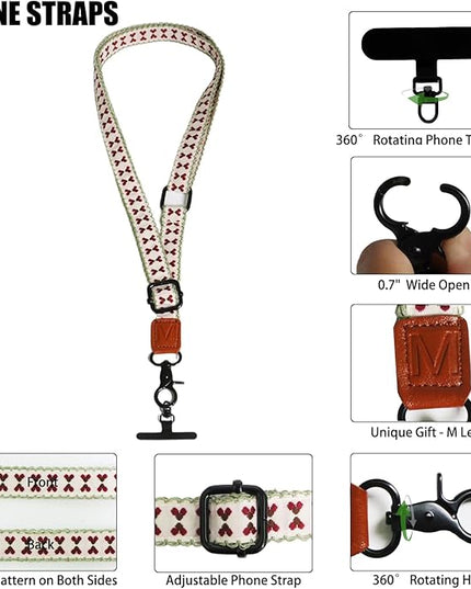 Adjustable Lanyard for Phone, Camera, Name Tags, ID card, Keychain and Wristlet Straps with 2 phone pads(Black)