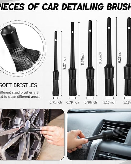16 Pcs Windshield Cleaner Tool, Car Cleaning Kit with Various Detailing Brushes Set Spray Bottle Cleaner Towel Cleaning Gel Accessories Car Interior Detailing Kit for Windows Vents(Gray)
