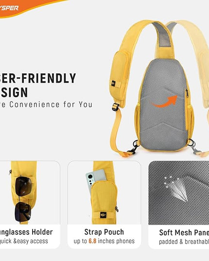 SKYSPER Sling Bag RFID Cross Body Bag Recycled Crossbody Backpack Travel Daypack