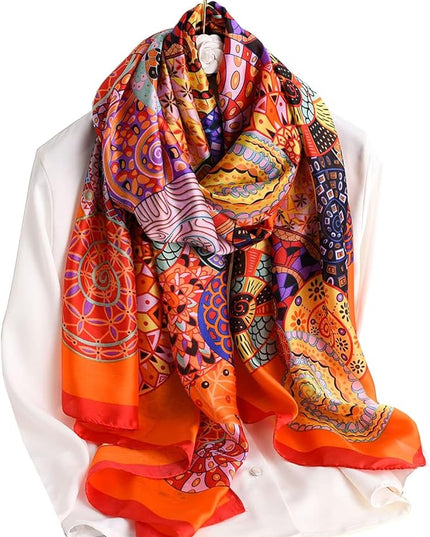 Fashion Scarves Scarf 100% Silk Feeling Scarf Silk Like Scarves Long Lightweight Sunscreen Shawls for Women