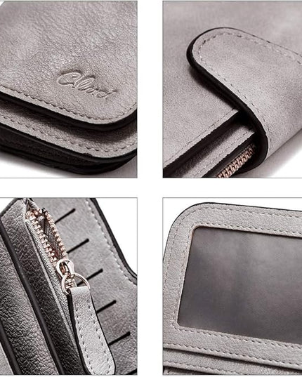 CLUCI Wallet For Women PU Leather RFID Blocking Womens Wallet Bifold Card Holder with ID Window Gifts for Women Birthday | RFID Blocking, Designer, Trifold, Card Holder, ID Window