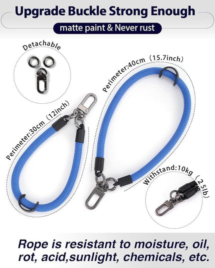 project-cb Hand Wrist Phone Strap,Phone Lanyard Patch ×2,Cell Phone Case Holder,Wristlet Strap for Key,AirPods,Camera (Blue, 15.7inch)