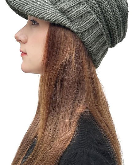 XYIYI Beanie Tail Winter Warm Knit Messy High Bun Ponytail Hats Visor Beanie Cap