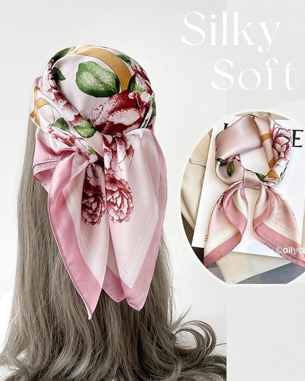 Dailyacc Hair Bandanas Scarf For Women Lightweight Fashion Neck Silk Satin Head Scarves For Sleeping Handbags Scarf