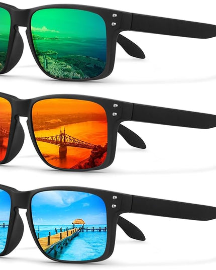 KUGUAOK Polarized Square Sunglasses For Men and Women Matte Finish Sun Glasses UV Protection Glasses