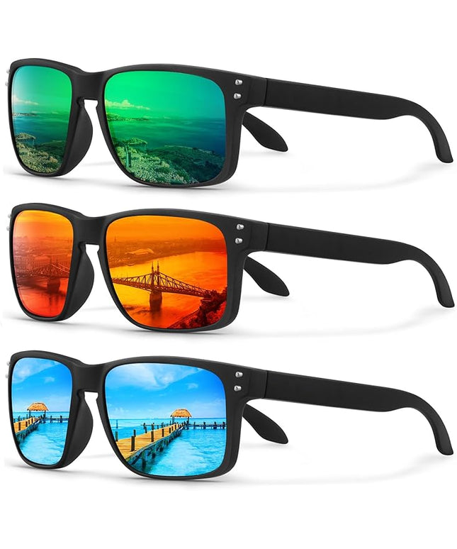 KUGUAOK Polarized Square Sunglasses For Men and Women Matte Finish Sun Glasses UV Protection Glasses