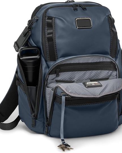Tumi Mens Search Backpack Navy Coated Canvas One Size