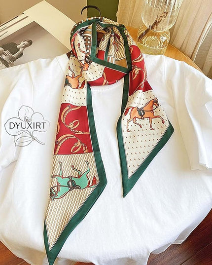 Head Scarf Purse Handle Neck Satin Hair Scarfs For Bag Lightweight Silky Long Thin Women's Fashion Scarves 59 * 5.9”