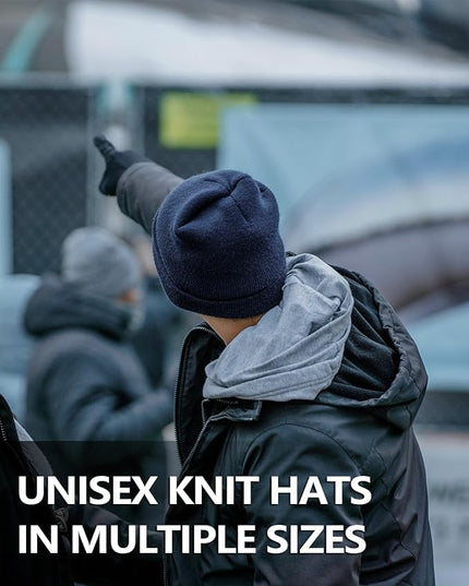 Zylioo Oversize Beanie Hats, XXL Big Size Ribbed Knit Cuffed Winter Hat for Cold Weather, Warm Skull Watch Cap