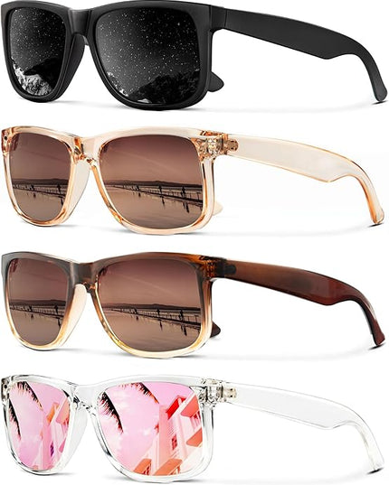 KALIYADI Sunglasses Men Polarized Sun glasses for Mens Womens Classic Matte Black Frame UV Protection 3pack