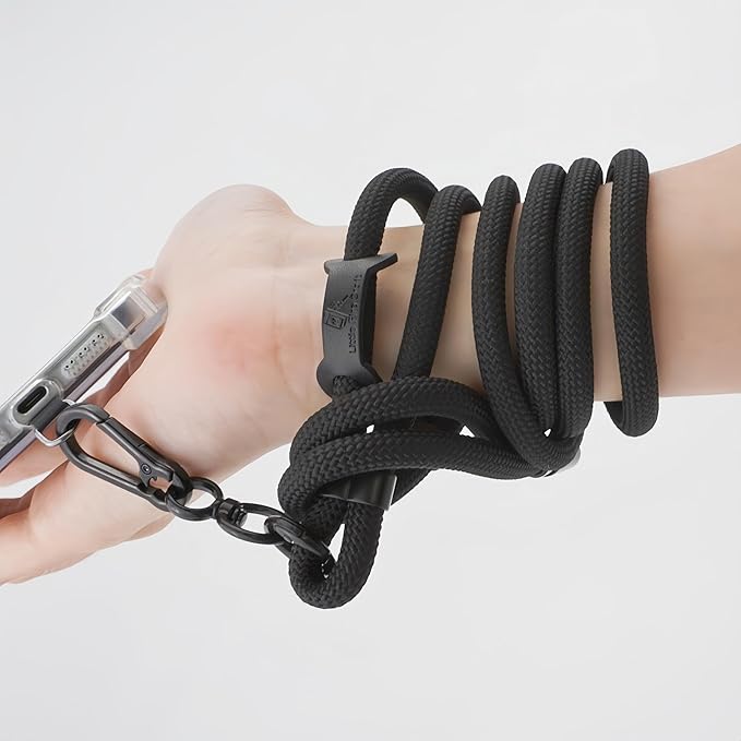 Adjustable Cell Phone Lanyard Crossbody Smartphone Strap Soft Rope Phone Lanyard for Around the Neck Holder (Black)