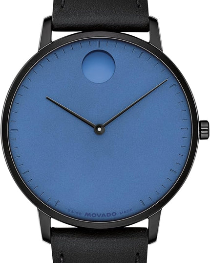 Movado Face Watch - Swiss Quartz, Leather Strap - Classic, Timeless Luxury Fashion Timepiece for Him or Her - 41mm
