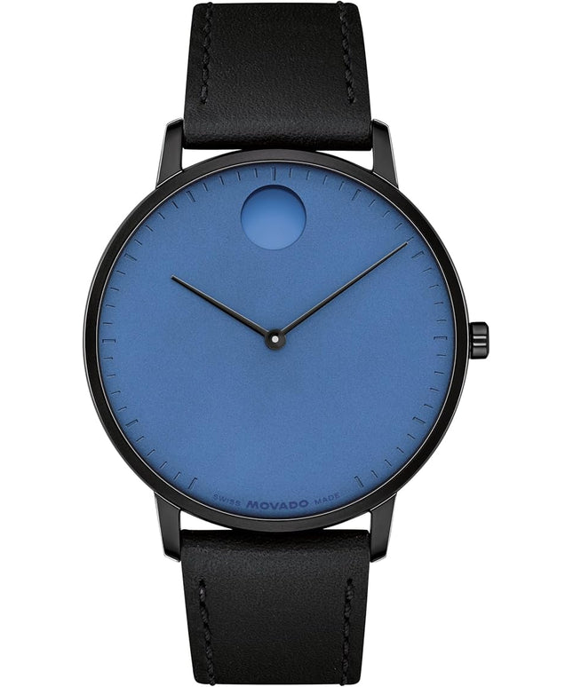 Movado Face Watch - Swiss Quartz, Leather Strap - Classic, Timeless Luxury Fashion Timepiece for Him or Her - 41mm